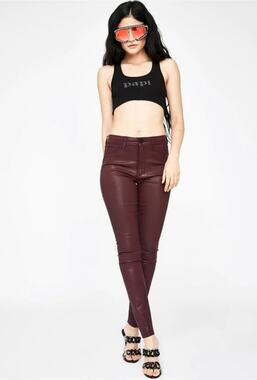 Articles of Society Hilary High Rise Ankle Skinny Wax Jeans Armour Maroon 30 NWT